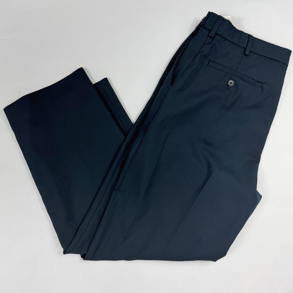Ben Hogan Mens 36x29 Performance Golf Pants Navy Blue Flat Front Slacks